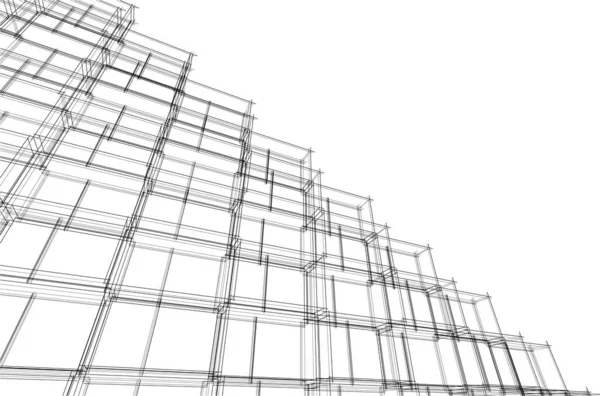 Abstracte Tekenlijnen Architectonisch Kunstconcept Minimale Geometrische Vormen — Stockvector