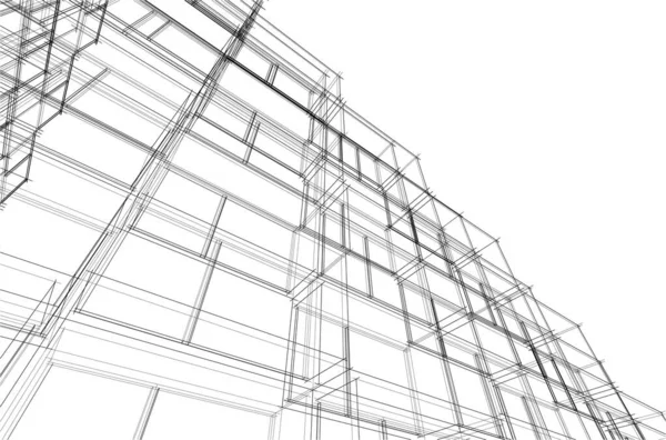 Abstrakcyjne Linie Rysunku Koncepcji Sztuki Architektonicznej Minimalne Kształty Geometryczne — Wektor stockowy