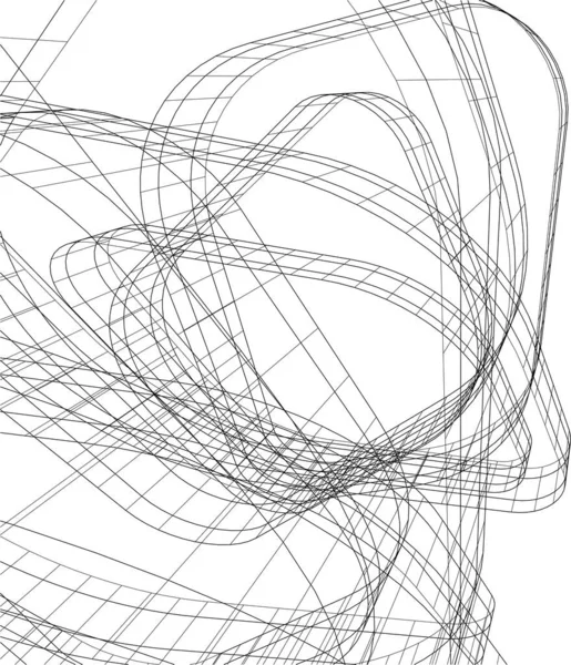 Lignes Dessin Abstraites Dans Concept Art Architectural Formes Géométriques Minimales — Image vectorielle