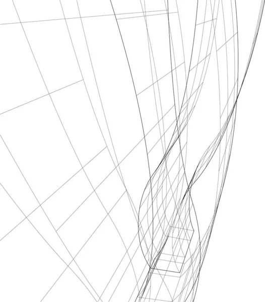 Líneas Abstractas Dibujo Concepto Arte Arquitectónico Formas Geométricas Mínimas — Archivo Imágenes Vectoriales