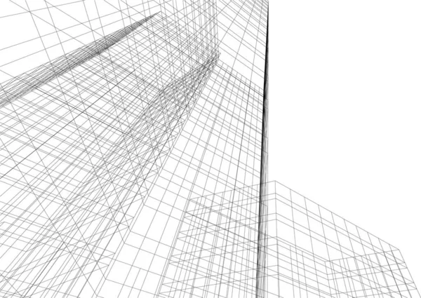 Abstrakta Teckningslinjer Arkitektonisk Konst Koncept Minimala Geometriska Former — Stock vektor