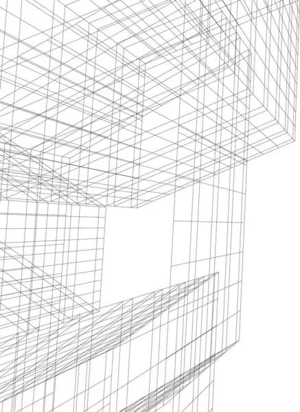 Líneas Abstractas Dibujo Concepto Arte Arquitectónico Formas Geométricas Mínimas — Archivo Imágenes Vectoriales