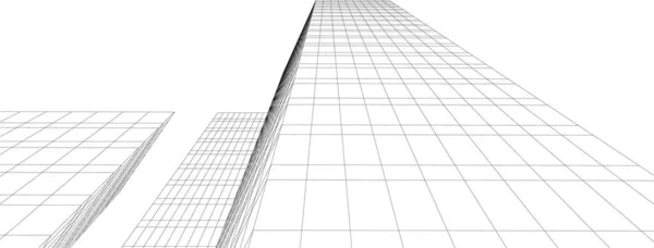 Lignes Dessin Abstraites Dans Concept Art Architectural Formes Géométriques Minimales — Image vectorielle