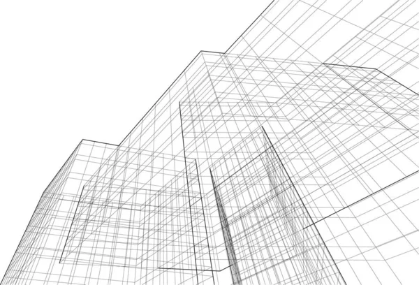 Linhas Abstratas Desenho Conceito Arte Arquitetônica Formas Geométricas Mínimas —  Vetores de Stock