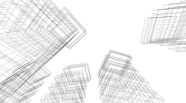 Lignes Dessin Abstraites Dans Concept Art Architectural Formes Géométriques Minimales — Image vectorielle