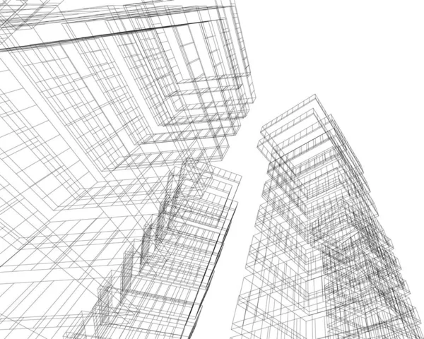 Linhas Abstratas Desenho Conceito Arte Arquitetônica Formas Geométricas Mínimas —  Vetores de Stock