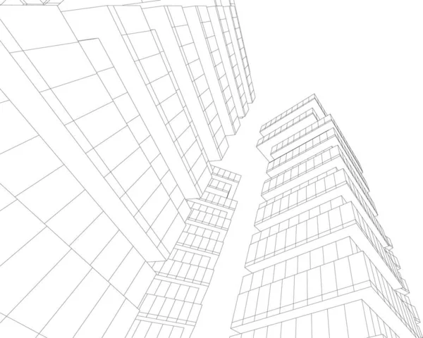 Lignes Dessin Abstraites Dans Concept Art Architectural Formes Géométriques Minimales — Image vectorielle