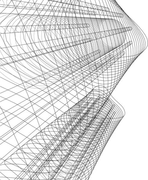 Líneas Abstractas Dibujo Concepto Arte Arquitectónico Formas Geométricas Mínimas — Archivo Imágenes Vectoriales