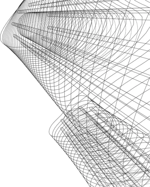 Elvont Rajzvonalak Építészeti Képzőművészetben Minimális Geometriai Formák — Stock Vector