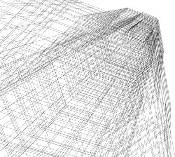 Abstracte Tekenlijnen Architectonisch Kunstconcept Minimale Geometrische Vormen — Stockvector