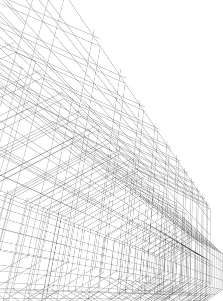 Lignes Dessin Abstraites Dans Concept Art Architectural Formes Géométriques Minimales — Image vectorielle