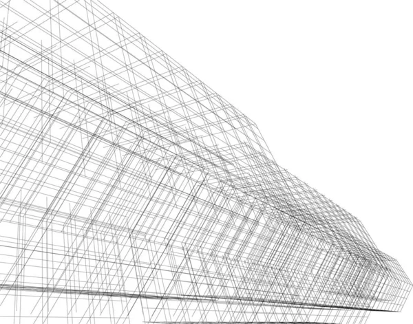 Abstrakcyjne Linie Rysunku Koncepcji Sztuki Architektonicznej Minimalne Kształty Geometryczne — Wektor stockowy