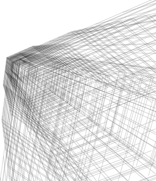 Lignes Dessin Abstraites Dans Concept Art Architectural Formes Géométriques Minimales — Image vectorielle