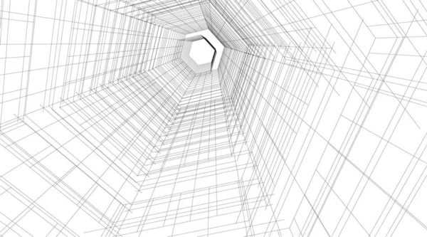 Linhas Abstratas Desenho Conceito Arte Arquitetônica Formas Geométricas Mínimas —  Vetores de Stock