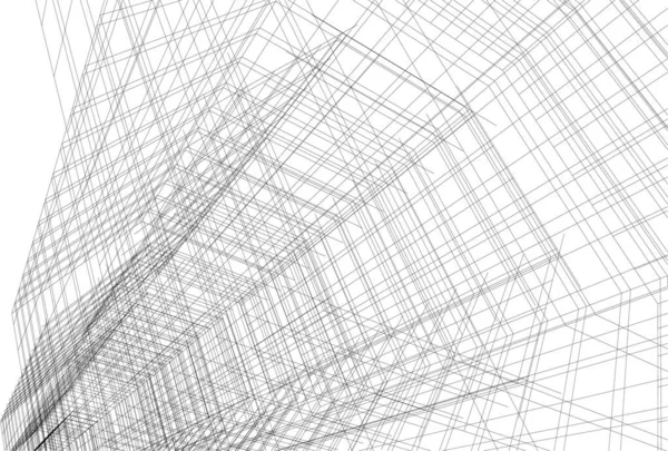 Lignes Dessin Abstraites Dans Concept Art Architectural Formes Géométriques Minimales — Image vectorielle