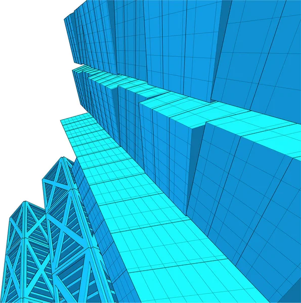 Abstrakte Zeichnungslinien Architektonischen Kunstkonzept Minimale Geometrische Formen — Stockvektor