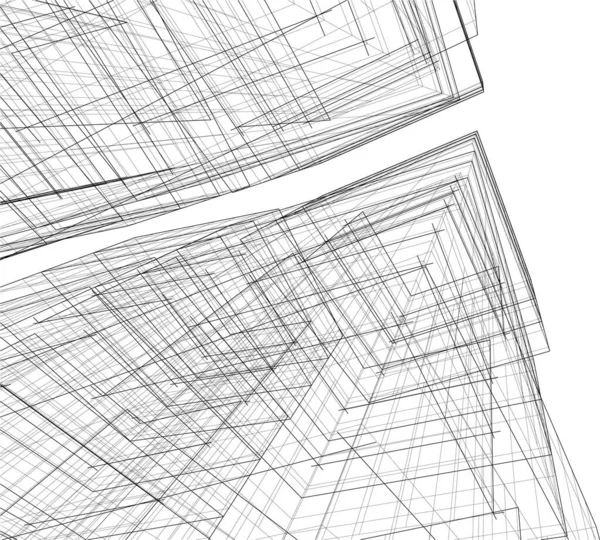 Linhas Abstratas Desenho Conceito Arte Arquitetônica Formas Geométricas Mínimas — Vetor de Stock