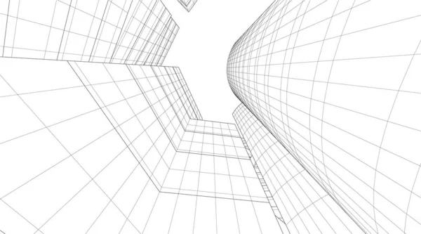 Lignes Dessin Abstraites Dans Concept Art Architectural Formes Géométriques Minimales — Image vectorielle