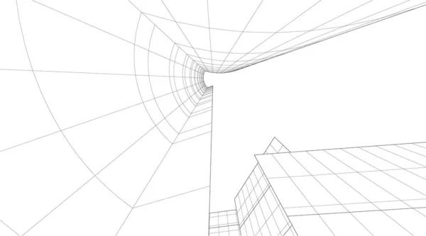 Linhas Abstratas Desenho Conceito Arte Arquitetônica Formas Geométricas Mínimas —  Vetores de Stock