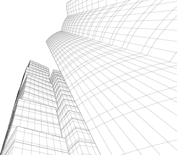 Linhas Abstratas Desenho Conceito Arte Arquitetônica Formas Geométricas Mínimas —  Vetores de Stock