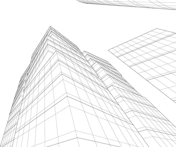 Lignes Dessin Abstraites Dans Concept Art Architectural Formes Géométriques Minimales — Image vectorielle