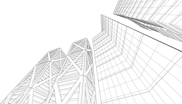 Linhas Abstratas Desenho Conceito Arte Arquitetônica Formas Geométricas Mínimas — Vetor de Stock