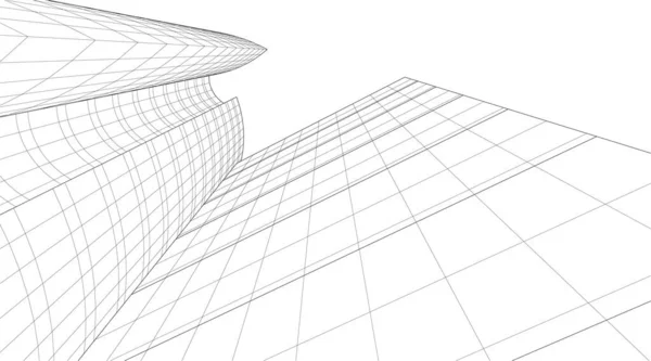 Abstrakte Zeichnungslinien Architektonischen Kunstkonzept Minimale Geometrische Formen — Stockvektor