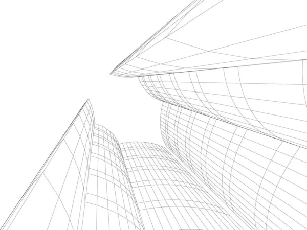 Lignes Dessin Abstraites Dans Concept Art Architectural Formes Géométriques Minimales — Image vectorielle