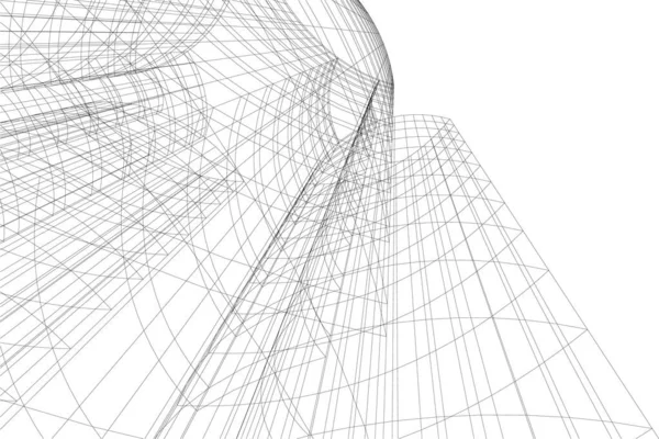 Linhas Abstratas Desenho Conceito Arte Arquitetônica Formas Geométricas Mínimas —  Vetores de Stock