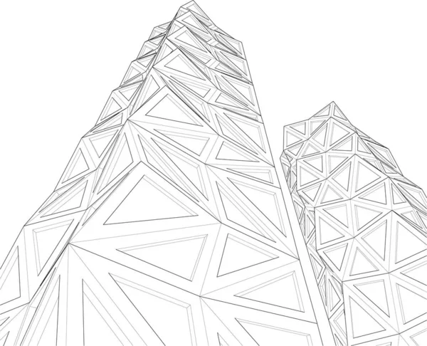 Абстрактні Лінії Малювання Концепції Архітектурного Мистецтва Мінімальні Геометричні Форми — стоковий вектор