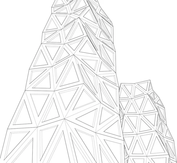 Linhas Abstratas Desenho Conceito Arte Arquitetônica Formas Geométricas Mínimas —  Vetores de Stock