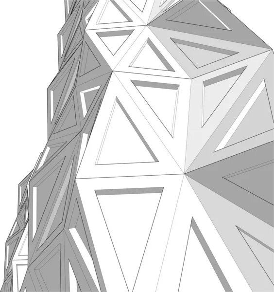 Líneas Abstractas Dibujo Concepto Arte Arquitectónico Formas Geométricas Mínimas — Vector de stock