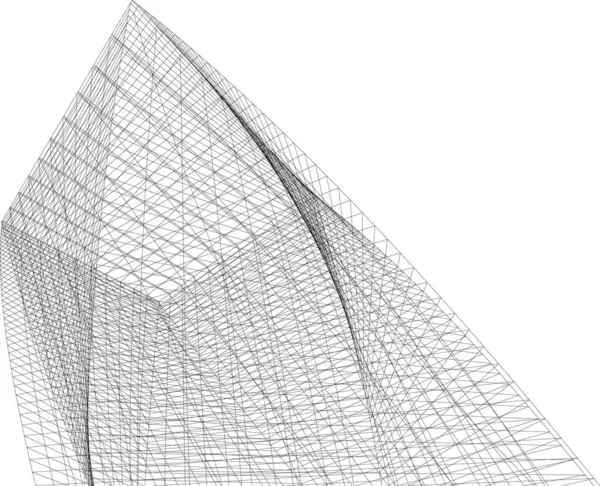 Abstrakte Zeichnungslinien Architektonischen Kunstkonzept Minimale Geometrische Formen — Stockvektor