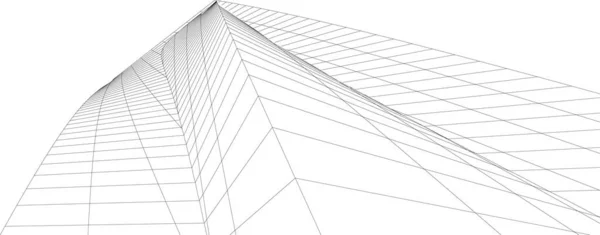 Lignes Dessin Abstraites Dans Concept Art Architectural Formes Géométriques Minimales — Image vectorielle