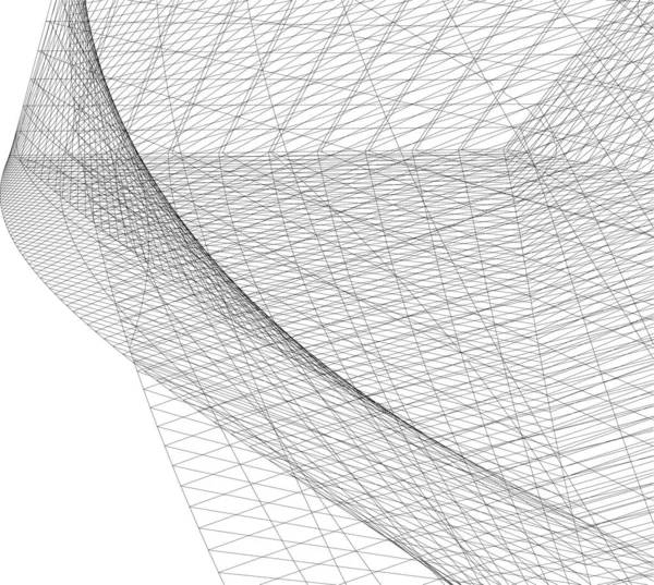 建築芸術の概念における抽象的な線や最小限の幾何学的形状 — ストックベクタ