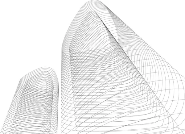 Líneas Abstractas Dibujo Concepto Arte Arquitectónico Formas Geométricas Mínimas — Archivo Imágenes Vectoriales