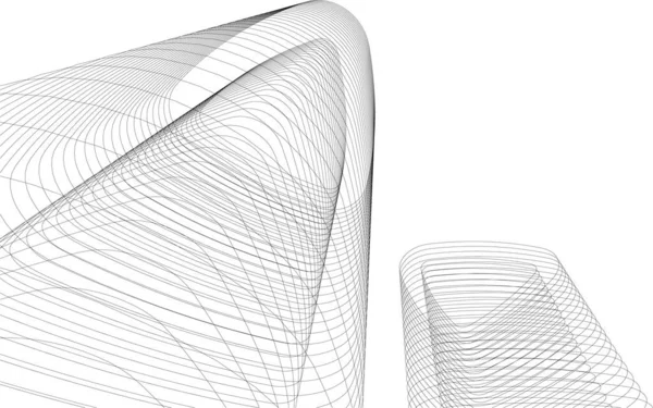 Lignes Dessin Abstraites Dans Concept Art Architectural Formes Géométriques Minimales — Image vectorielle