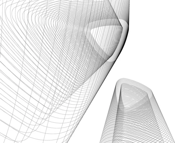 Abstrakte Zeichnungslinien Architektonischen Kunstkonzept Minimale Geometrische Formen — Stockvektor