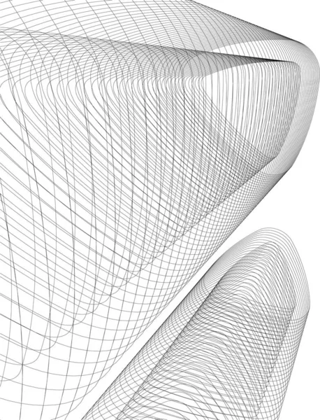 Líneas Abstractas Dibujo Concepto Arte Arquitectónico Formas Geométricas Mínimas — Archivo Imágenes Vectoriales