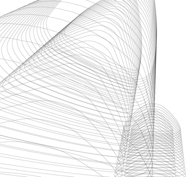 Elvont Rajzvonalak Építészeti Képzőművészetben Minimális Geometriai Formák — Stock Vector