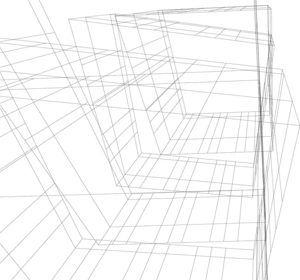 建築芸術の概念における抽象的な線や最小限の幾何学的形状 — ストックベクタ