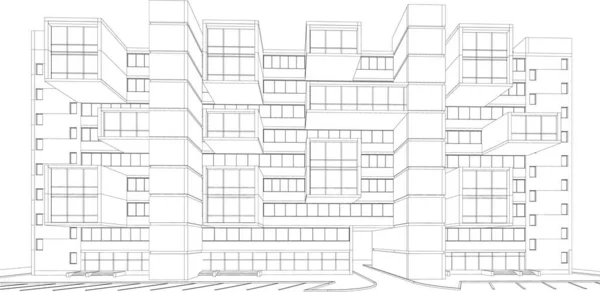 建築芸術の概念における抽象的な線や最小限の幾何学的形状 — ストックベクタ