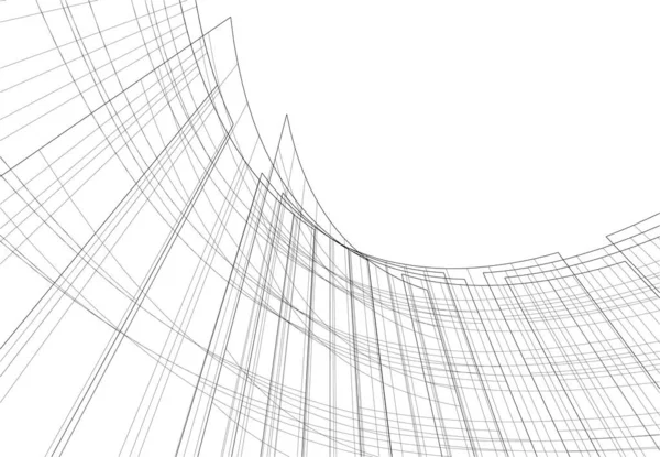 Mimari Sanat Konseptinde Soyut Çizgiler Minimum Geometrik Şekiller — Stok Vektör