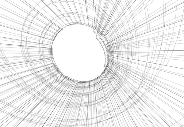 Linhas Abstratas Desenho Conceito Arte Arquitetônica Formas Geométricas Mínimas — Vetor de Stock