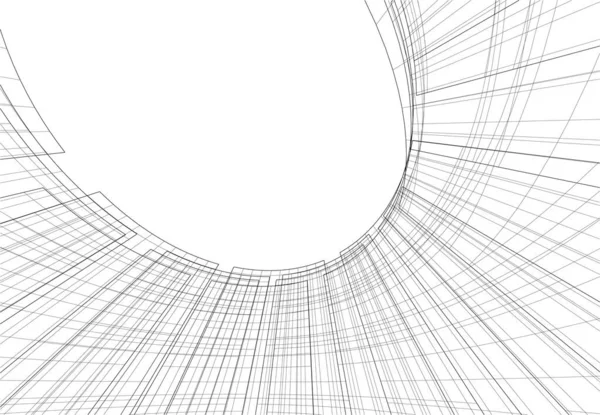 Linhas Abstratas Desenho Conceito Arte Arquitetônica Formas Geométricas Mínimas —  Vetores de Stock