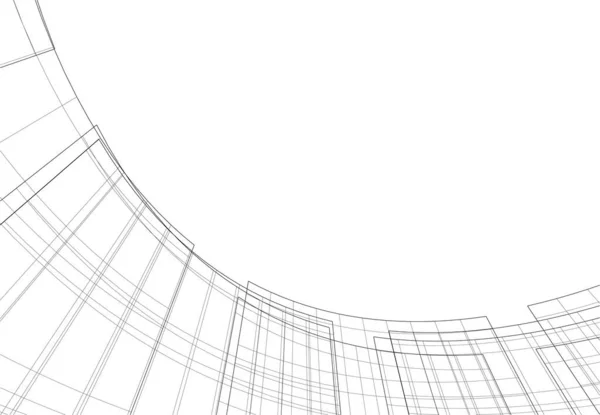 Linhas Abstratas Desenho Conceito Arte Arquitetônica Formas Geométricas Mínimas — Vetor de Stock