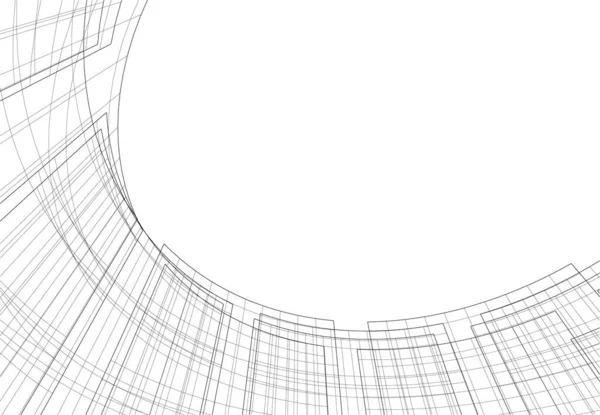 Abstrakte Zeichnungslinien Architektonischen Kunstkonzept Minimale Geometrische Formen — Stockvektor