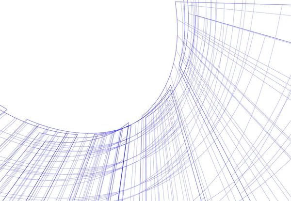 Líneas Abstractas Dibujo Concepto Arte Arquitectónico Formas Geométricas Mínimas — Archivo Imágenes Vectoriales