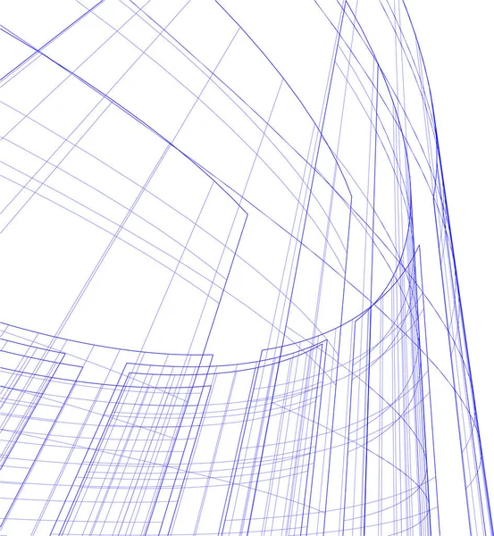 Linhas Abstratas Desenho Conceito Arte Arquitetônica Formas Geométricas Mínimas — Vetor de Stock