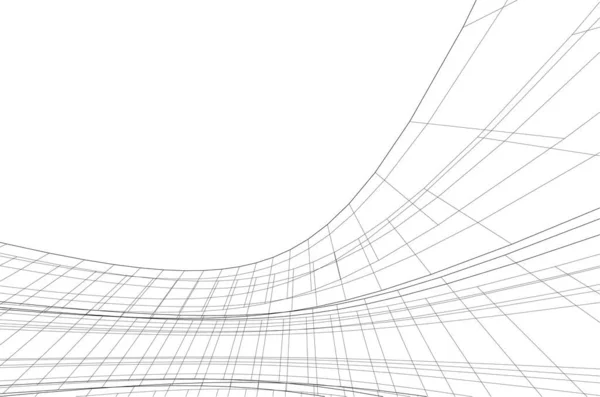 Mimari Sanat Konseptinde Soyut Çizgiler Minimum Geometrik Şekiller — Stok Vektör